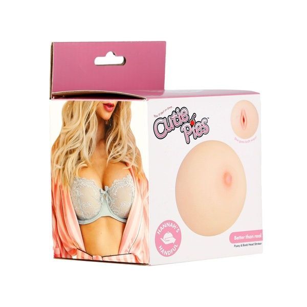 Мастурбатор-груди Cutie Pies Hannah's Handful - Pussy & Boob, глибина 9,9 см, віброкуля в подарунок SO7757