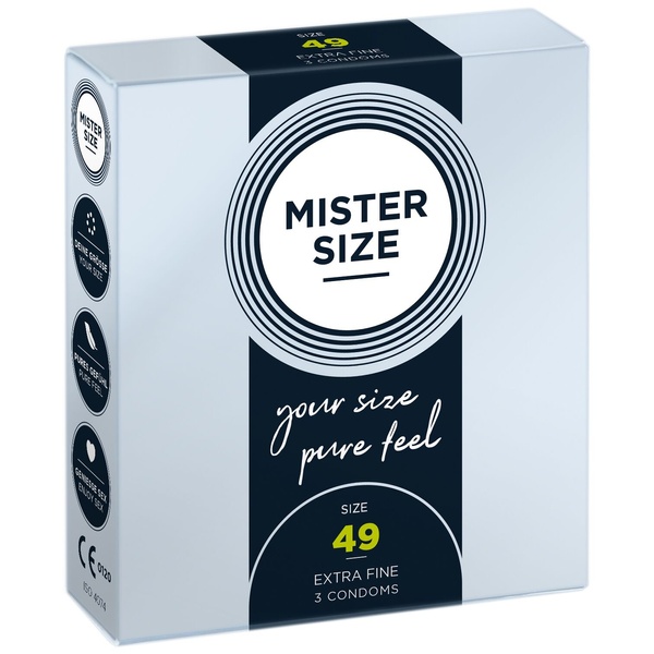 Презервативи Mister Size - pure feel - 49 (3 condoms), товщина 0,05 мм SO8033