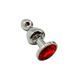 Металлическая анальная пробка Wooomy Lollypop Double Ball Metal Plug Red S диам. 2,8 см, длина 8,5см SO7416 фото