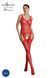 Бодістокінг Passion ECO BS008 red, з доступом, флористичний декор, імітація підв&rsquo;язок SO7083