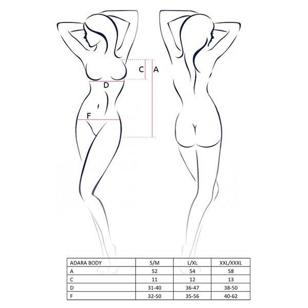 Боди монокини Passion ADARA BODY L/XL, black EL10101 фото