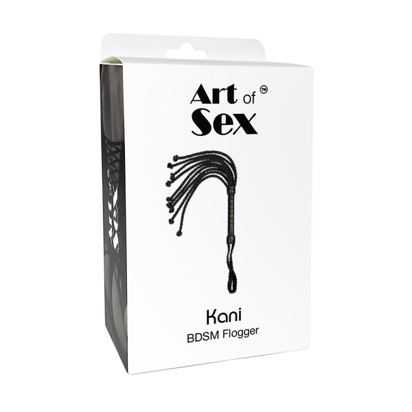 Ажурний батіг Кішка з екошкіри Art of Sex - Kani, колір чорний SO9666