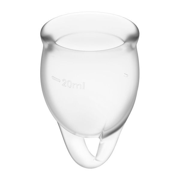 Набір менструальних чаш Satisfyer Feel Confident (Transparent), 15мл та 20мл, мішечок для зберігання SO7791
