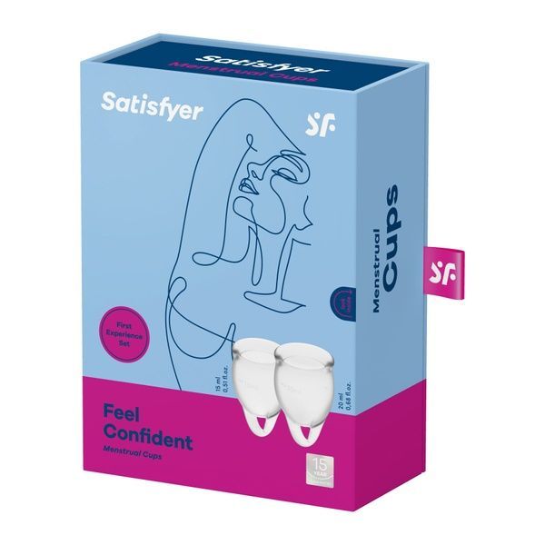 Набір менструальних чаш Satisfyer Feel Confident (Transparent), 15мл та 20мл, мішечок для зберігання SO7791