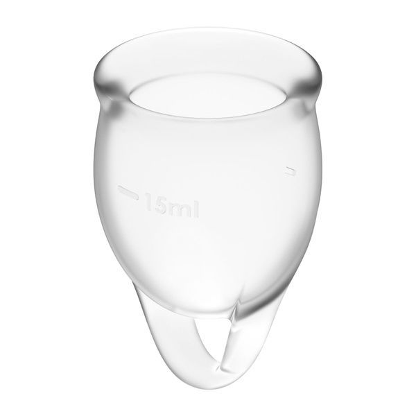 Набір менструальних чаш Satisfyer Feel Confident (Transparent), 15мл та 20мл, мішечок для зберігання SO7791