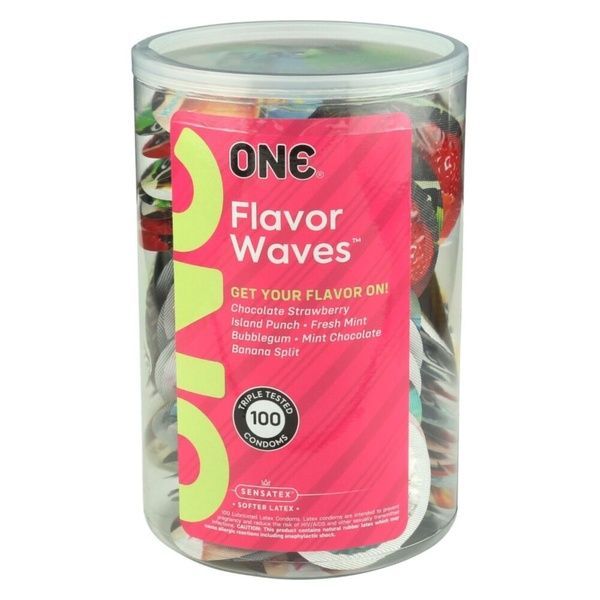 Набір презервативів ONE FlavorWaves 100 шт, мегапак тюб SX0743