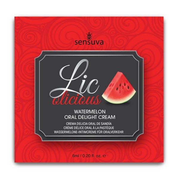 Пробник гелю для мінету Sensuva Lic-o-licious Watermelon (6 мл), оліїстий, без цукру SX0663