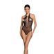 Бодістокінг з декольте Passion BS088 black, імітація корсетної шнурівки SO6382 1