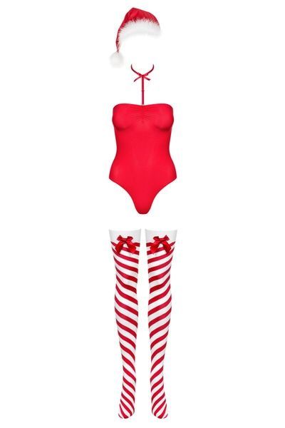 Боді Obsessive Kissmas teddy red S/M SX1152