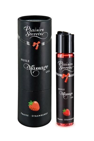 Масажна олія Plaisirs Secrets Strawberry (59 мл) з афродизіаками, їстівна, подарункова упаковка SO1842