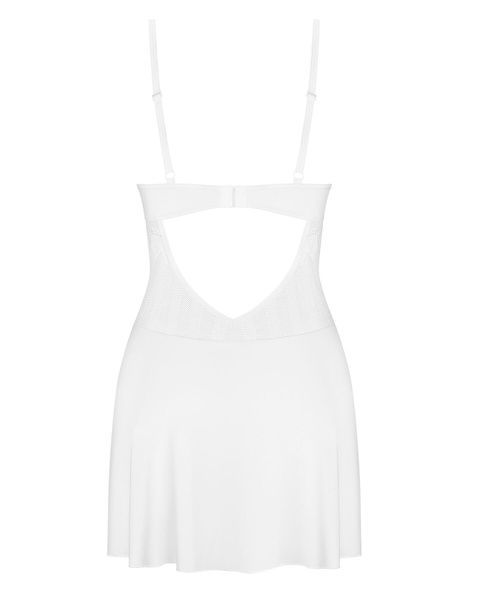 Пеньюар Obsessive Alissium chemise & thong, XS/S, кружевной лиф, стринги в комплекте SX0606 фото