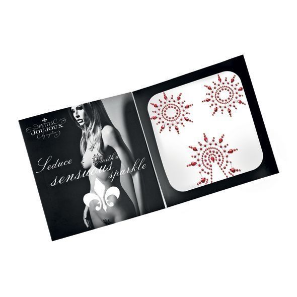 Пестіс з кристалів Petits Joujoux Gloria set of 3 - Red, прикраса на груди та вульву SO3147