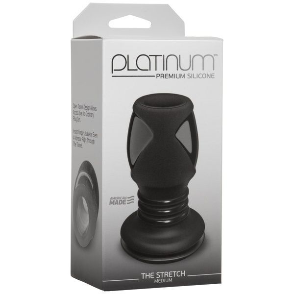 Анальний тунель Doc Johnson Platinum Premium Silicone &mdash; The Stretch &mdash; Medium &mdash; Black SO4923