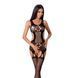 Бодистокинг Passion BS066 black, комбинезон, имитация чулок и пояса PBS066B 1