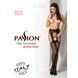 Еротичні колготки-бодістокінг Passion S020 black, імітація ажурних панчох із високим поясом PSS020B 7