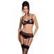 Сексуальний комплект з поясом для панчіх LOVELIA SET black L/XL - Passion SO4777