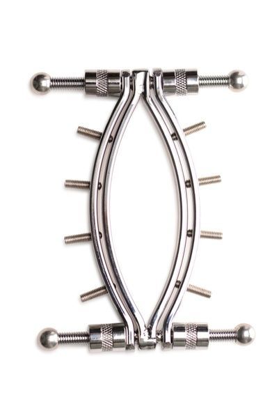 Затискач для статевих губ Master Series Spread'Em Poker Vagina Clamp with Adjustable Pressure Screws SO8798
