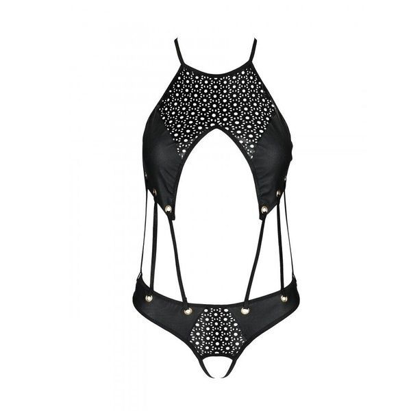 Боді з екошкіри з ремінцями та перфорацією Tamaris Body black L/XL &mdash; Passion SO5793