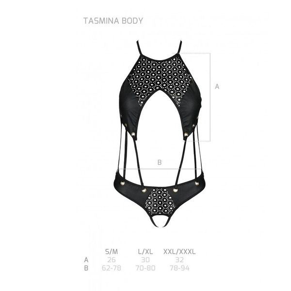 Боді з екошкіри з ремінцями та перфорацією Tamaris Body black L/XL &mdash; Passion SO5793