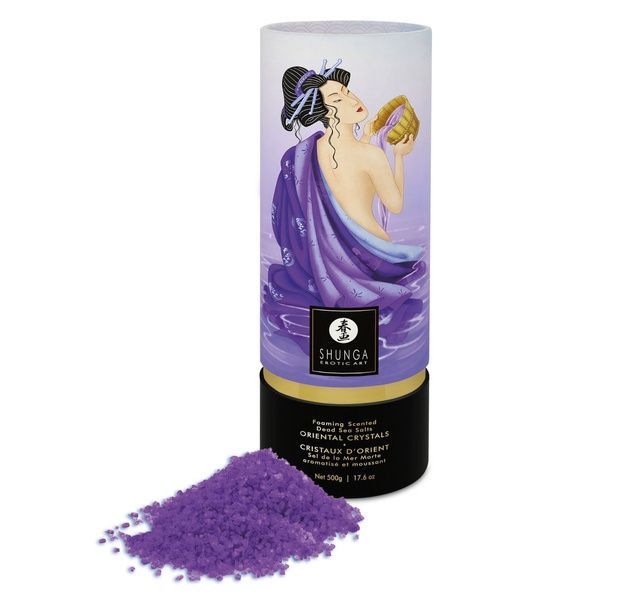 Пінлива сіль для ванни Shunga Dead Sea salt Oriental Crystals &mdash; Exotic Fruits (500 г), сіль Мертвого моря SO6895