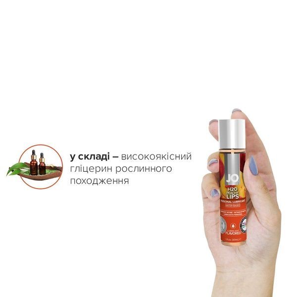 Змазка на водній основі System JO H2O &mdash; Peachy Lips (30 мл) без цукру, рослинний гліцерин SO1476