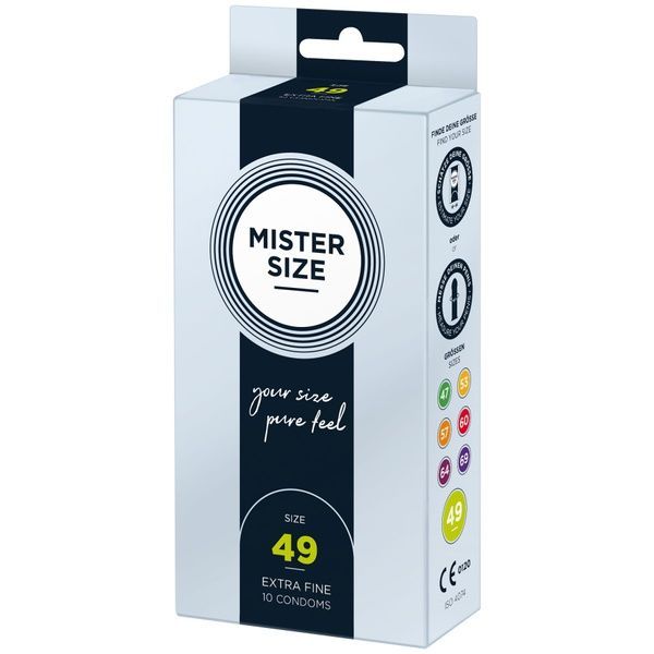 Презервативи Mister Size - pure feel - 49 (10 condoms), товщина 0,05 мм SO8043