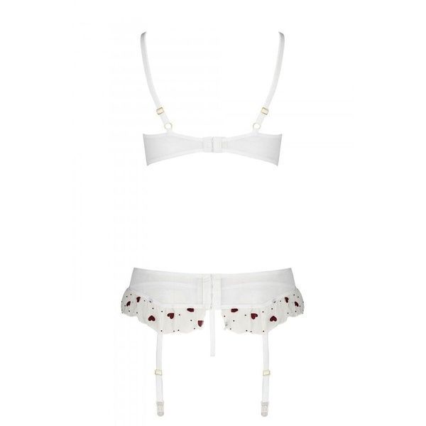 Сексуальний комплект з поясом для панчіх LOVELIA SET white L/XL - Passion SO4780