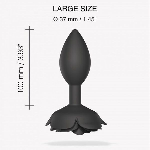 Силіконова анальна пробка Love To Love OPEN ROSES L SIZE - BLACK ONYX SO5983