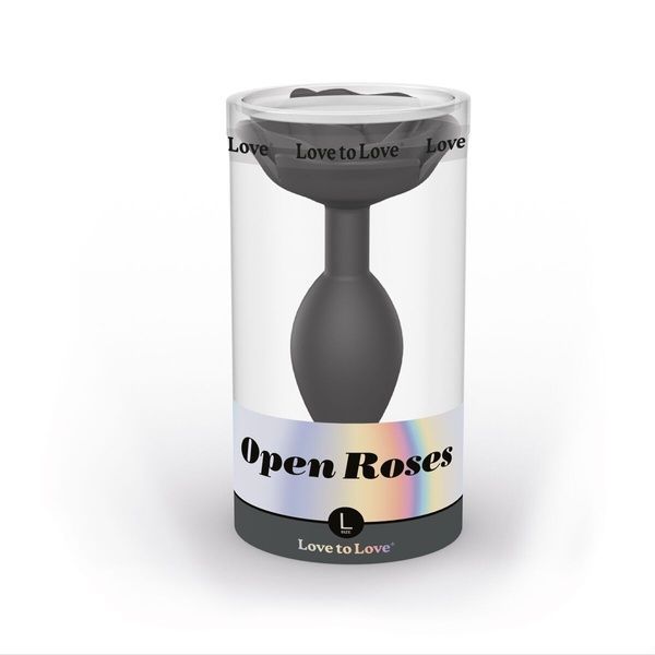 Силіконова анальна пробка Love To Love OPEN ROSES L SIZE - BLACK ONYX SO5983