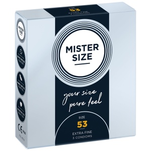 Презервативи Mister Size - pure feel - 53 (3 condoms), товщина 0,05 мм SO8034