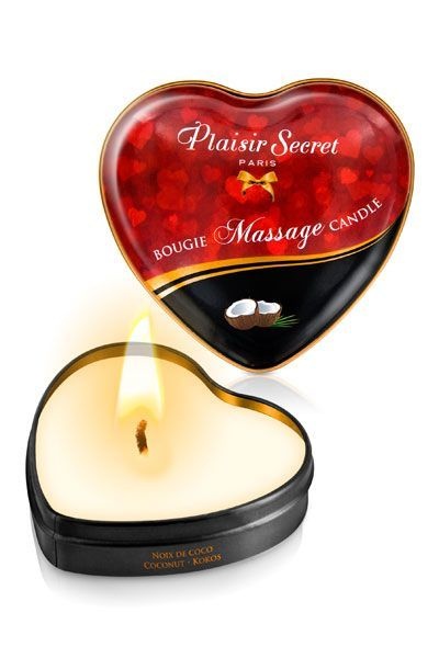 Масажна свічка-серце Plaisirs Secrets Coconut (35 мл) SO1868