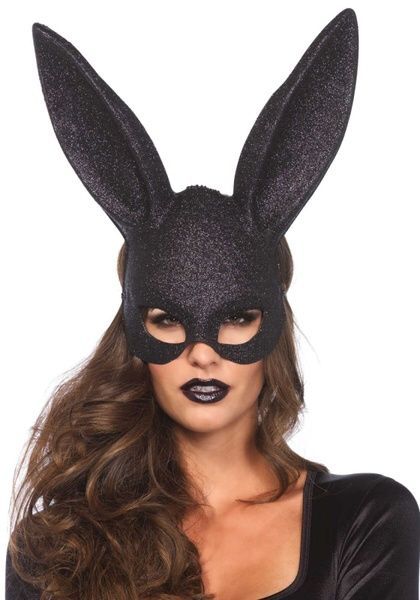 Leg Avenue Glitter masquerade rabbit mask Black SO8604