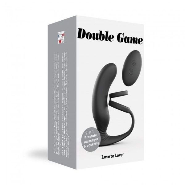 Вібромасажер простати Love To Love Double Game з подвійним ерекційним кільцем і пультом ДК SO4072