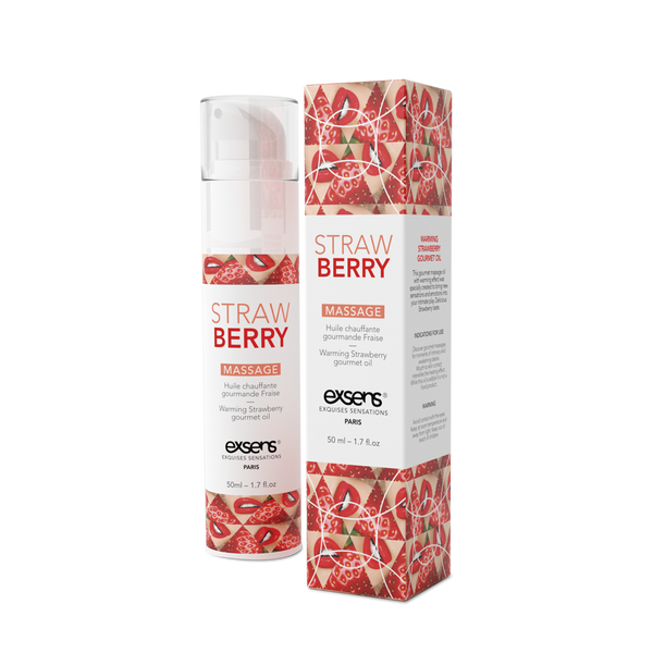 Масажна олія EXSENS Strawberry 50 мл розігрівальна, без цукру, без парабенів, їстівна SO2359