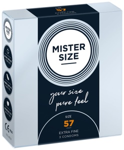 Презервативи Mister Size - pure feel - 57 (3 condoms), товщина 0,05 мм SO8035