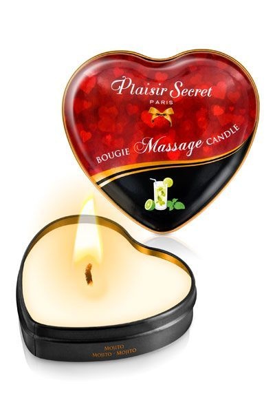 Масажна свічка-серце Plaisirs Secrets Mojito (35 мл) SO1869