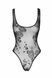 Боді Noir Handmade F242 Tulle body with patterned flock embroidery - S SX0151 6