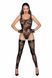 Боді Noir Handmade F242 Tulle body with patterned flock embroidery - S SX0151 3