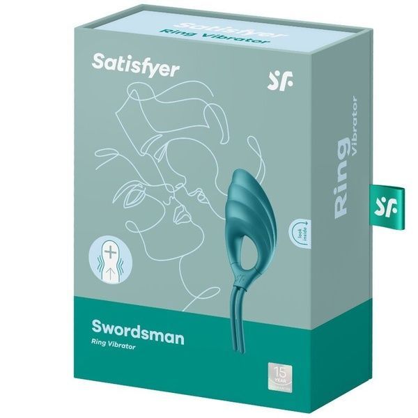 Эрекционное виброкольцо лассо Satisfyer Swordsman Green, крепкая фиксация, 10 режимов, мощный мотор SO6729 фото
