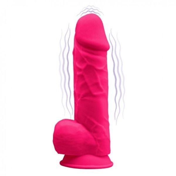 Фалоімітатор з вібрацією SilexD Norman Vibro Pink (MODEL 1 size 8,5in), двошаровий, діаметр 5 см SO5017