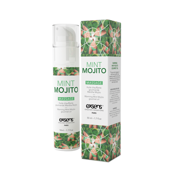 Масажна олія EXSENS Mojito 50мл розігрівальна, без цукру, без парабенів, їстівна SO2361
