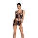 Бодістокінг &mdash; мінісукня з метеликами Passion BS090 black SO6388 1