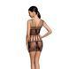 Бодістокінг &mdash; мінісукня з метеликами Passion BS090 black SO6388 2