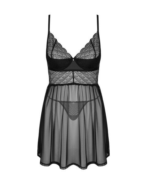 Эротический комплект Obsessive Chemeris babydoll & thong XL/2XL, пеньюар и стринги SO9758 фото