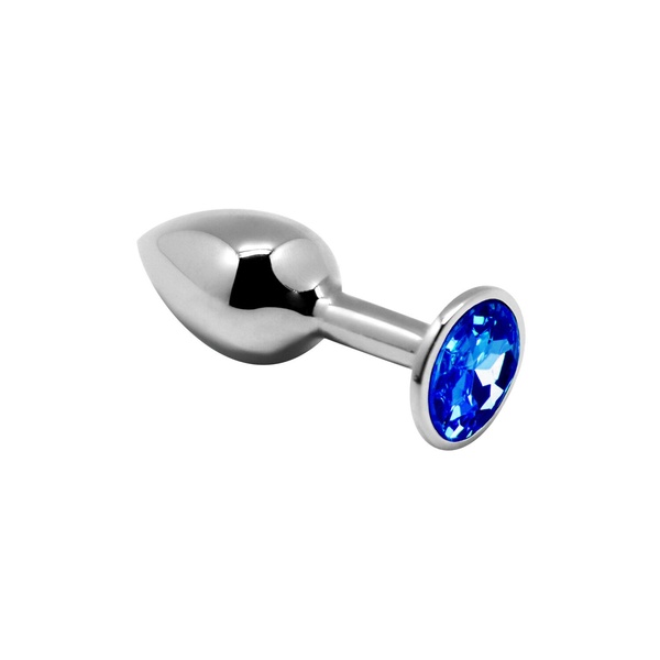 Металева анальна пробка з кристалом Alive Mini Metal Butt Plug Blue S SO5998