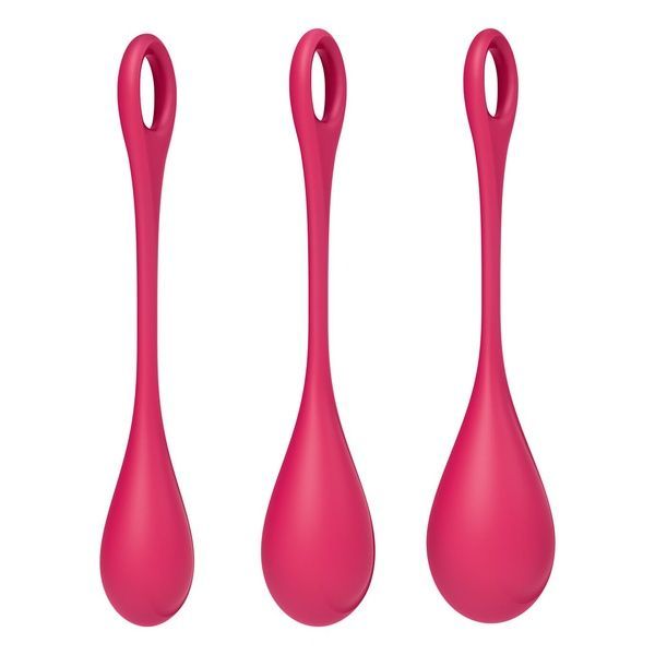 Набір йоні намистин Satisfyer Yoni Power 1 Red, діаметр 2-2,5-3 см, вага 22-46-74 г SO5547