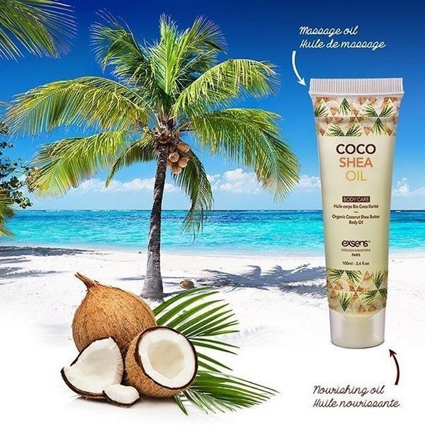 Органічна кокосова олія каріте (ши) для тіла EXSENS Coco Shea Oil 100 мл, сертифікат ECOCERT SO3332