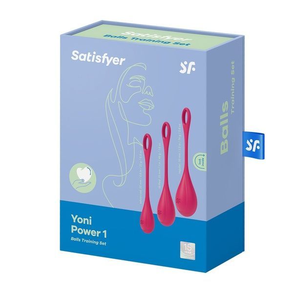 Набір йоні намистин Satisfyer Yoni Power 1 Red, діаметр 2-2,5-3 см, вага 22-46-74 г SO5547