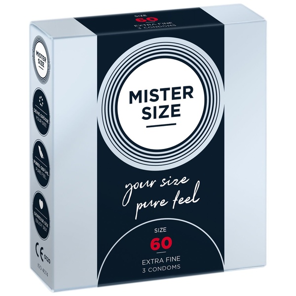 Презервативи Mister Size - pure feel - 60 (3 condoms), товщина 0,05 мм SO8036