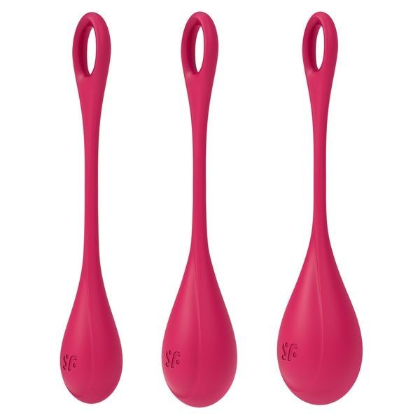 Набір йоні намистин Satisfyer Yoni Power 1 Red, діаметр 2-2,5-3 см, вага 22-46-74 г SO5547